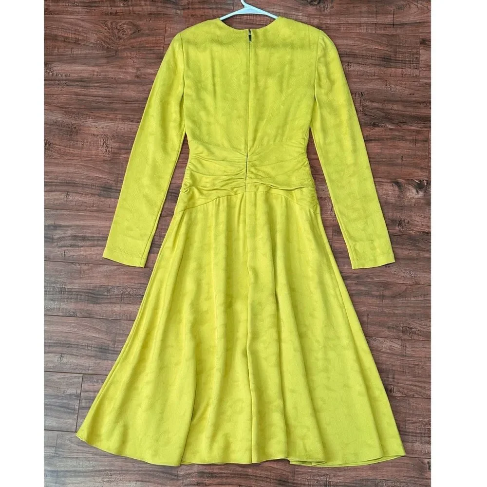 Prabal Gurung Worn on TV Jacquard Twist Front Crew Neck Midi Length Dress Size 0 - Picture 8 of 13